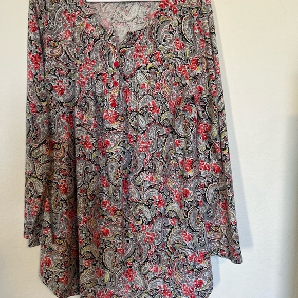 SeSe Code long Sleeve 2XL Floral Paisley Soft aand Stretchy Women's Top - Picture 2 of 8